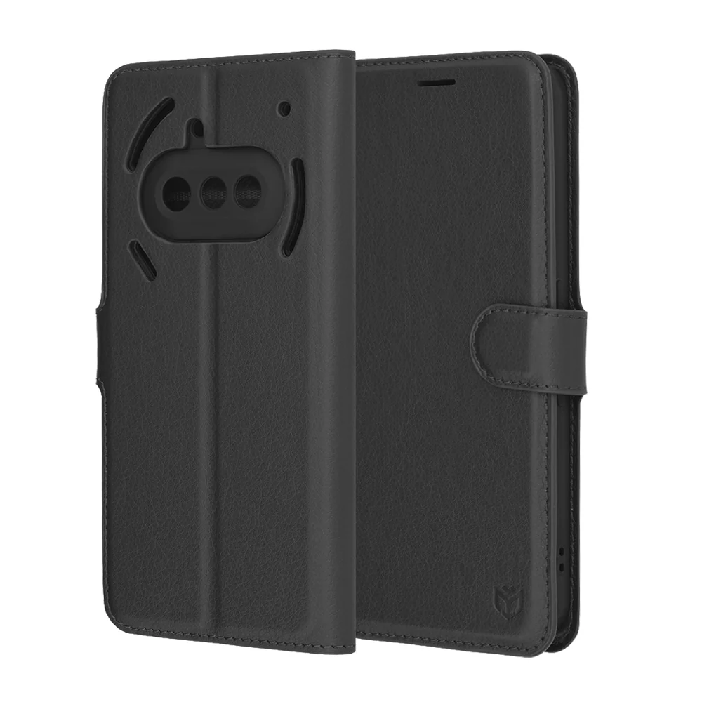 Case for Nothing Phone (3a), Techsuit, Leather Folio, Black - Image 6