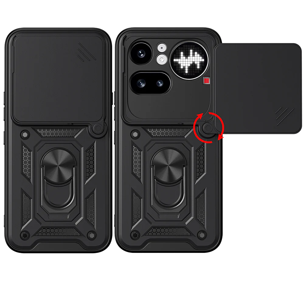 Case for Nothing Phone (4a) Pro, Techsuit, CamShield, Black - Image 2