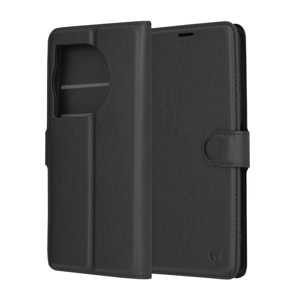 Case for OnePlus 12R, Techsuit, Leather Folio, Black - Image 6