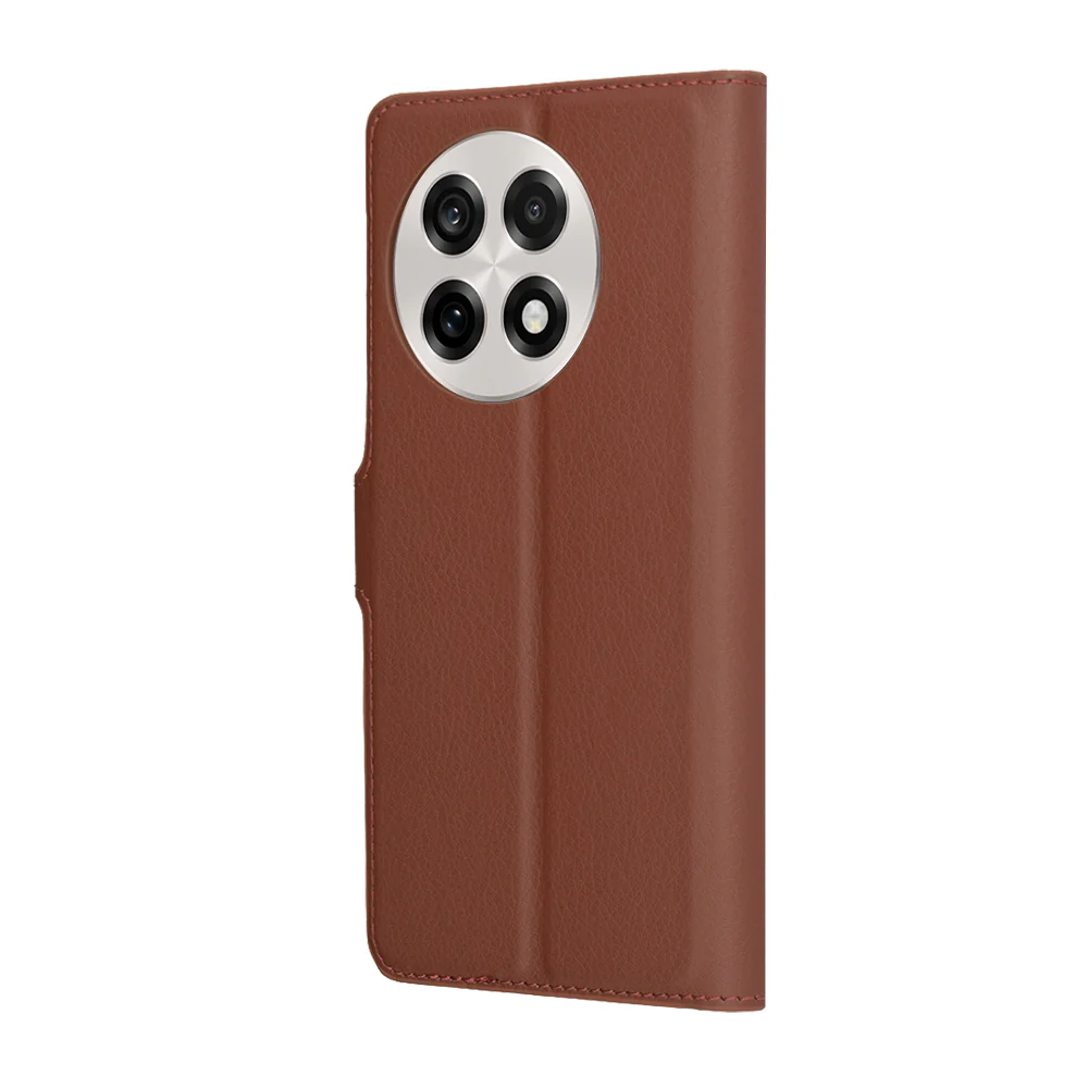 Case for OnePlus 13R, Techsuit, Leather Folio, Brown - Image 5