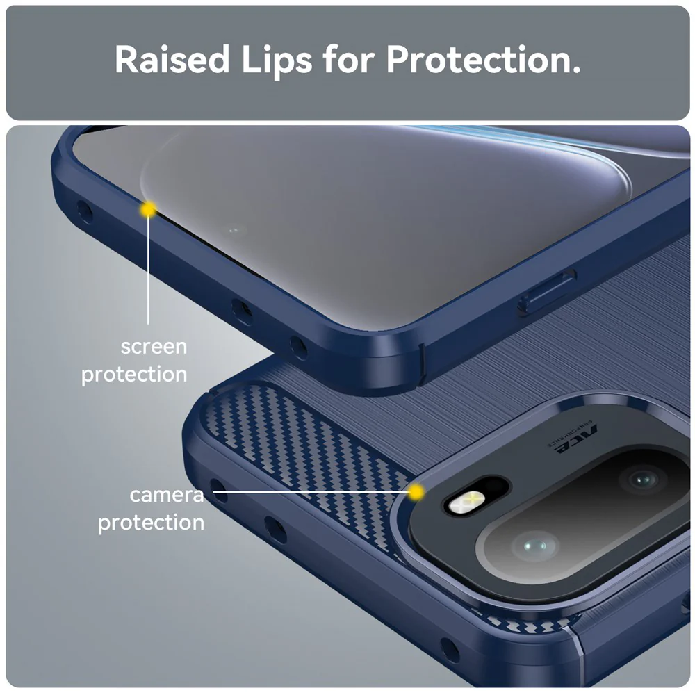 Case for OnePlus 15R, Techsuit, Carbon, Blue - Image 4