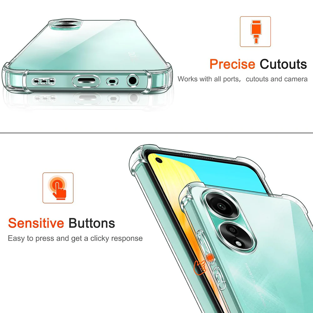 Case for Oppo A18 / A38, Techsuit, Shockproof Clear, Transparent - Image 3