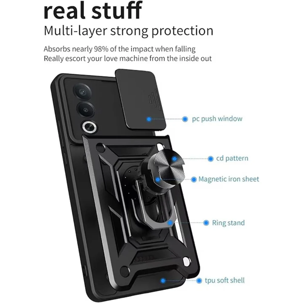 Case for Oppo A80, Techsuit, CamShield, Black - Image 2