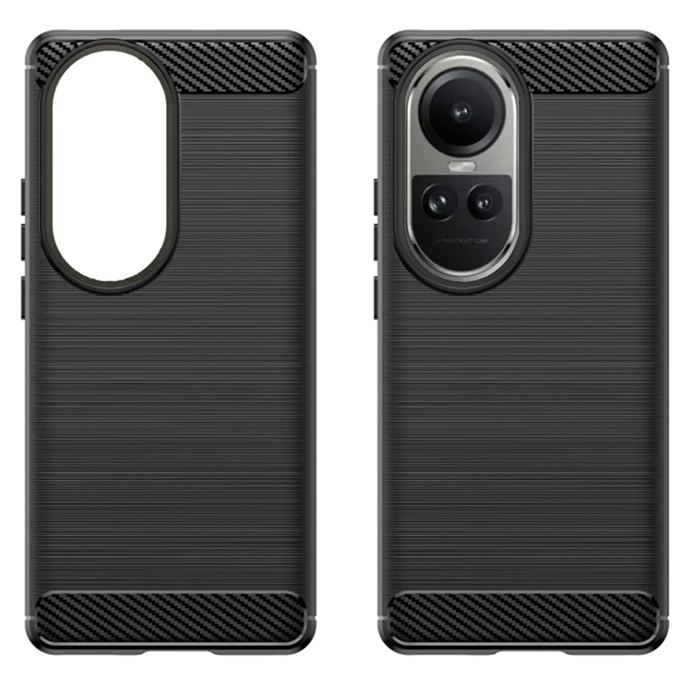 Case for Oppo Reno10 / Reno10 Pro, Techsuit, Carbon, Black - Image 2