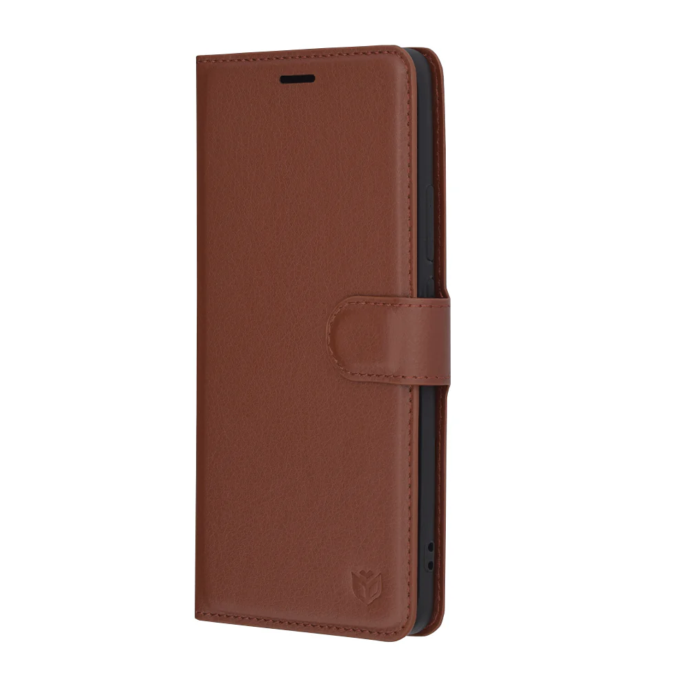 Case for Oppo Reno12, Techsuit, Leather Folio, Brown - Image 4
