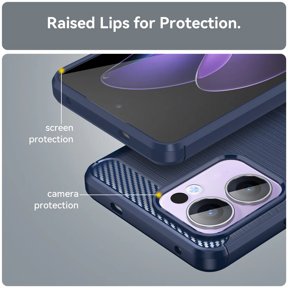 Case for Oppo Reno13 FS 5G / Reno13 F 4G / Reno13 F, Techsuit, Carbon, Blue - Image 5