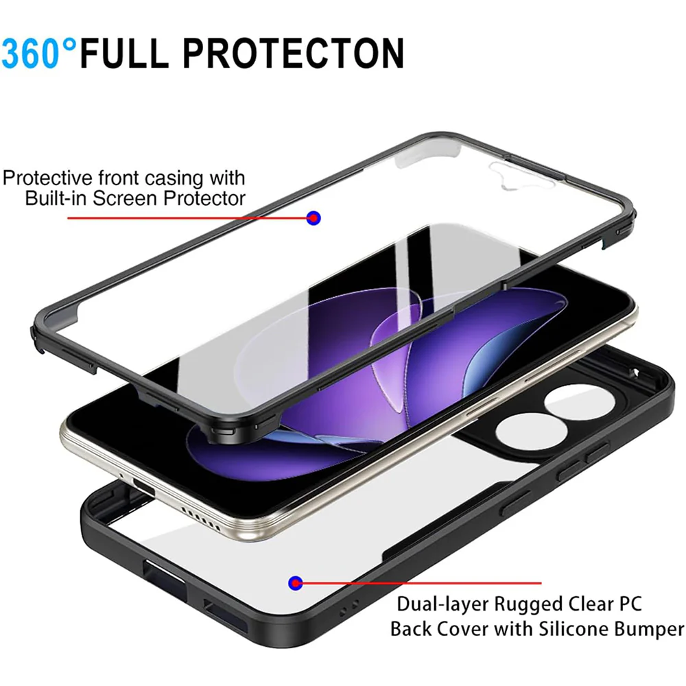 Case for Oppo Reno13 FS 5G / Reno13 F 4G / Reno13 F, Techsuit, ColorVerse 360, Black - Image 2