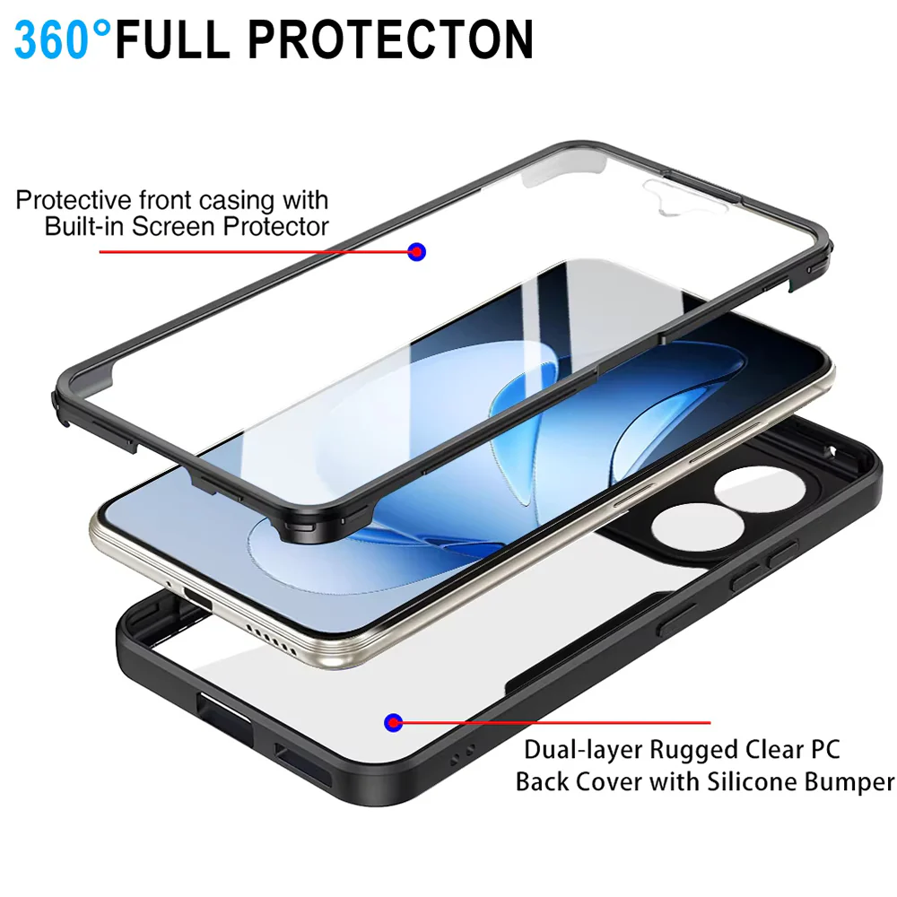 Case for Oppo Reno13 Pro, Techsuit, ColorVerse 360, Black - Image 3