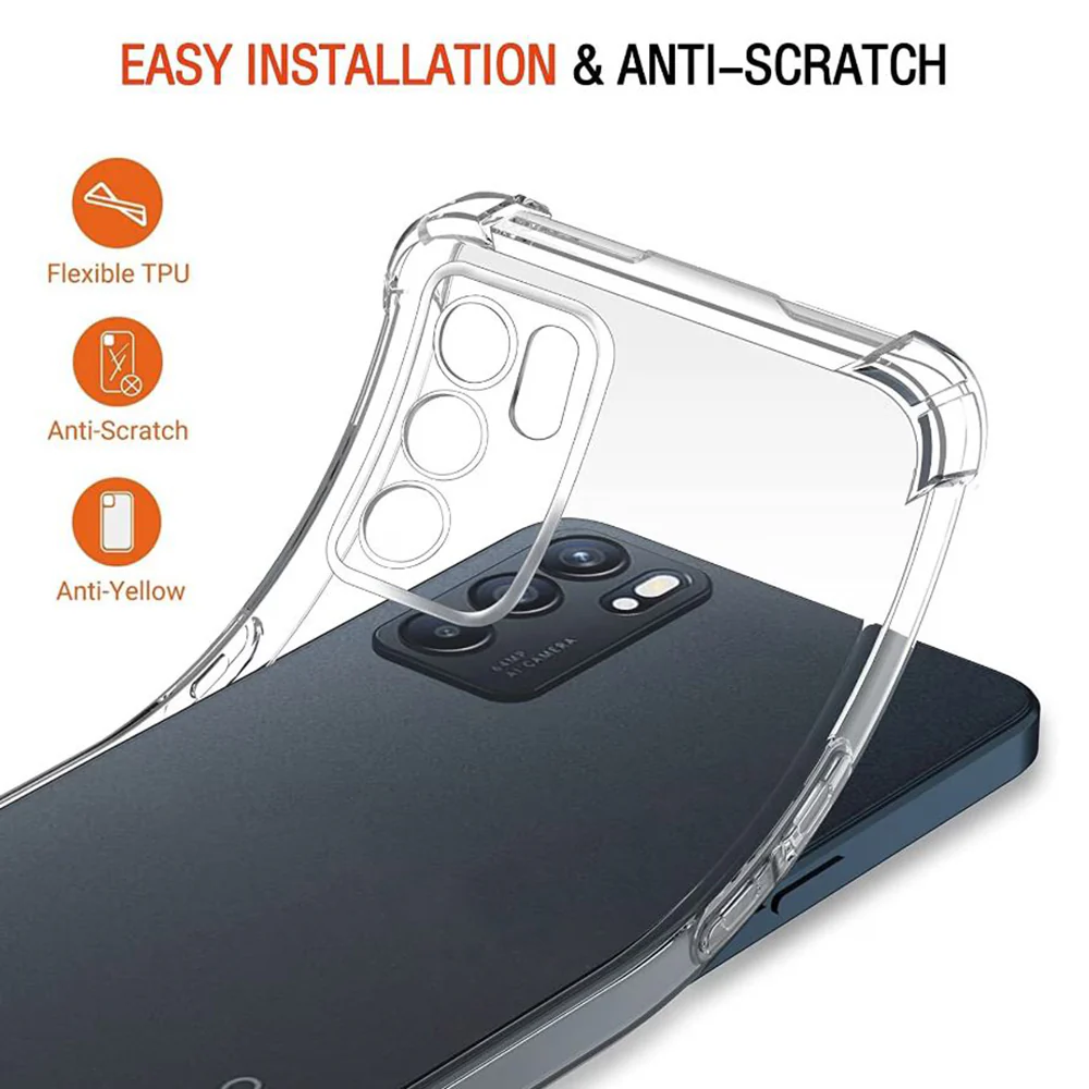 Case for Oppo Reno6 5G, Techsuit, Shockproof Clear, Transparent - Image 3