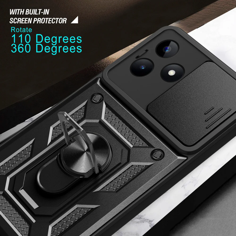 Case for Realme Note 50 / C51, Techsuit, CamShield, Black - Image 5