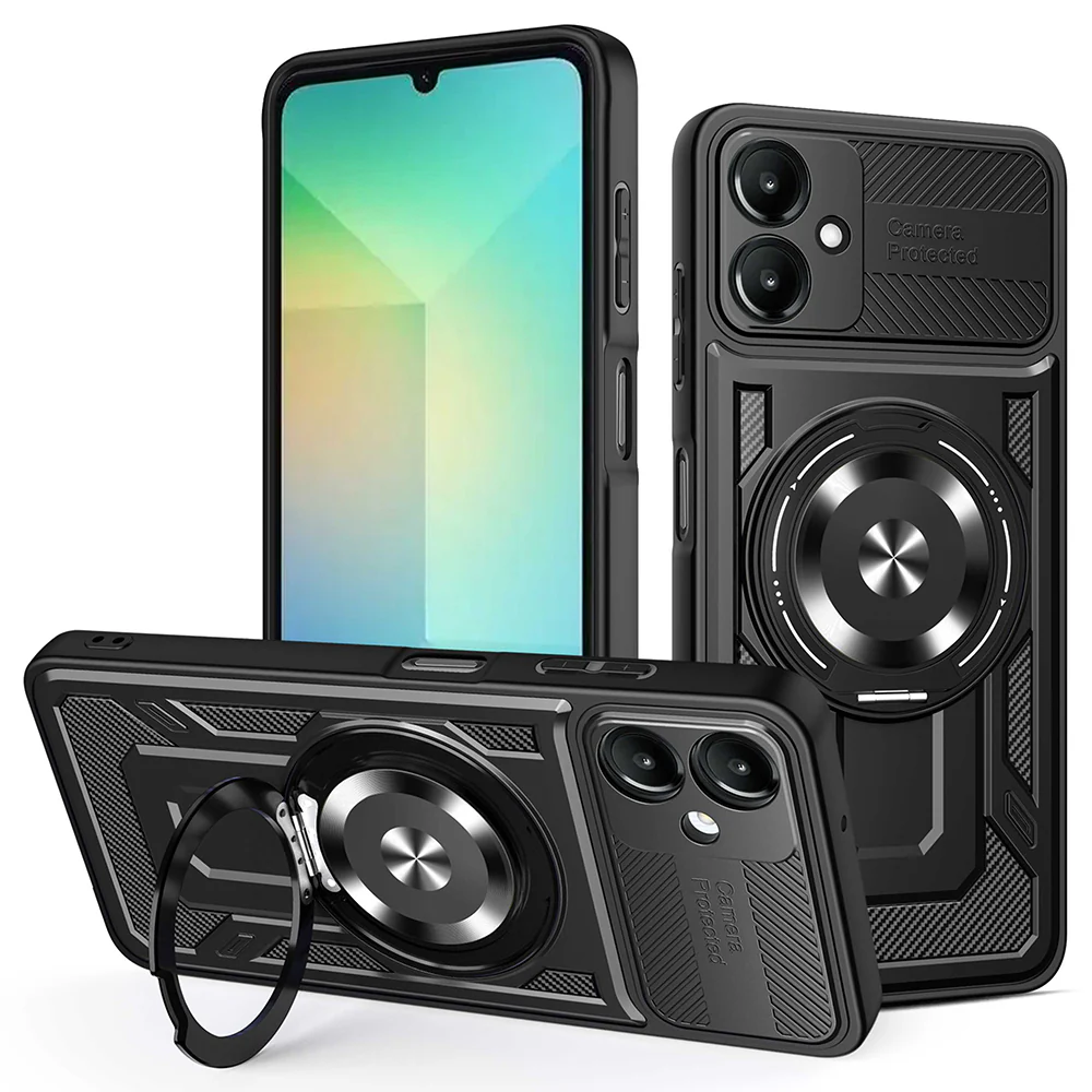 Case for Samsung Galaxy A06 A065, Techsuit, RuggedCam, Black