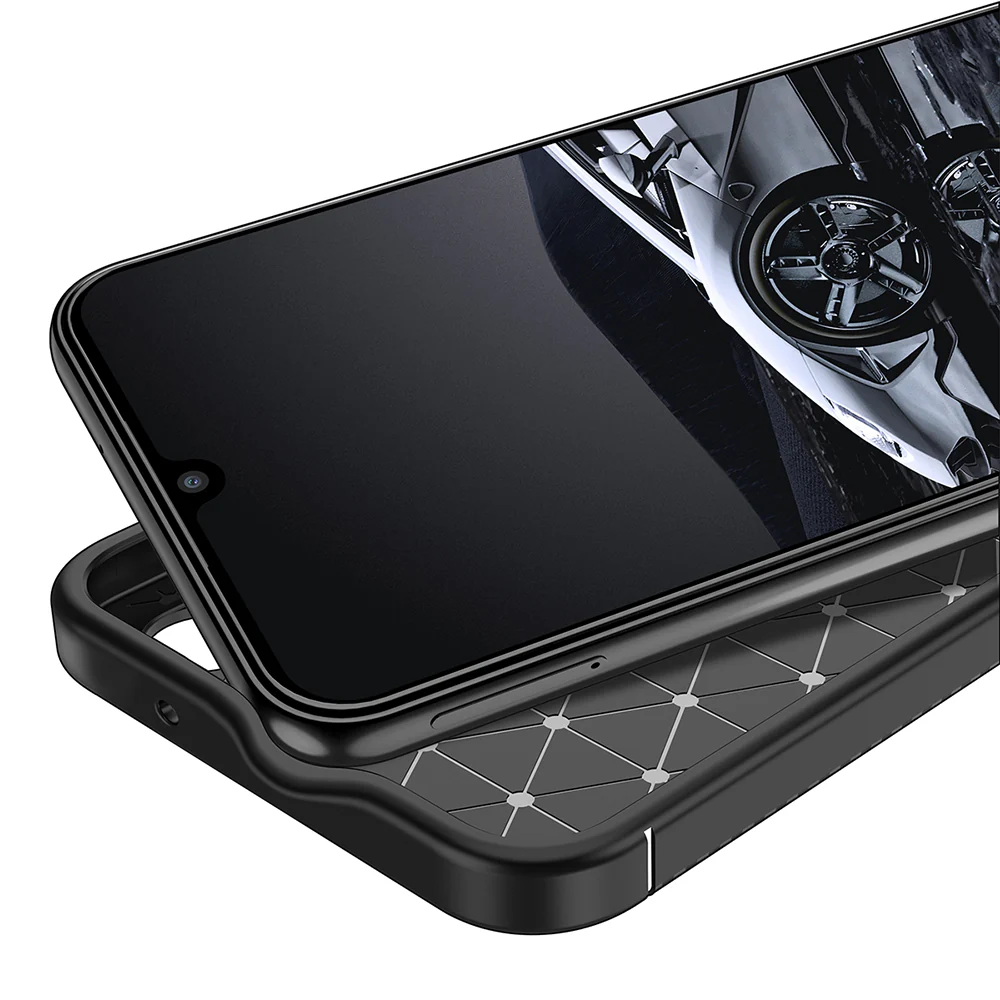 Case for Samsung Galaxy A14 A145 / A14 5G A146, Techsuit, CarbonFiber, Black - Image 3