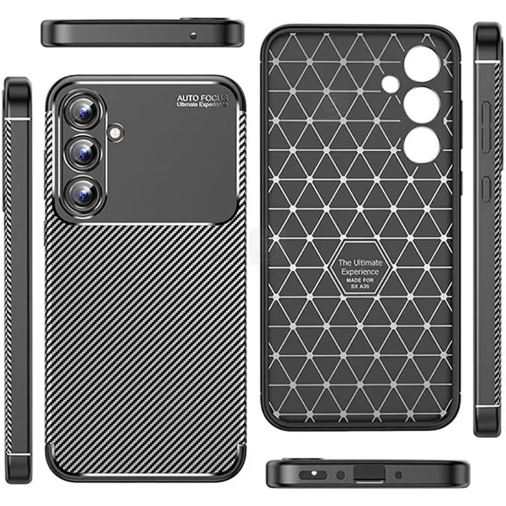 Case for Samsung Galaxy A16 5G A166 / A16 4G A165, Techsuit, CarbonFiber, Black - Image 3