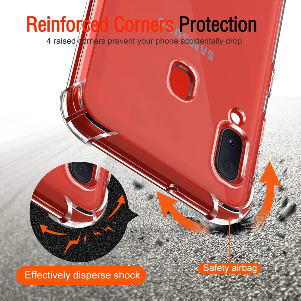 Case for Samsung Galaxy A20e A202, Techsuit, Shockproof Clear, Transparent - Image 3