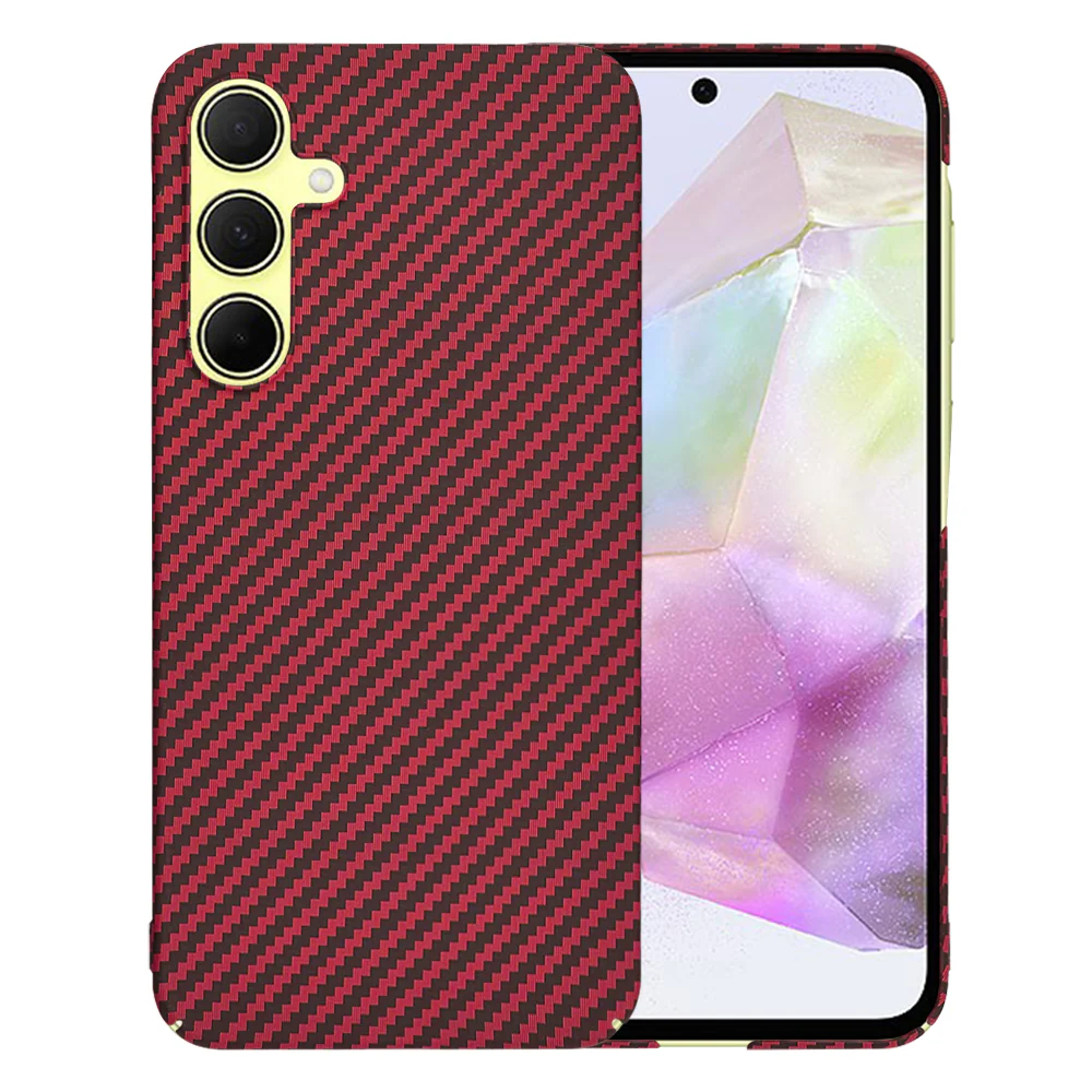 Case for Samsung Galaxy A35 5G A356, Techsuit, Carbonite FiberShell, Red