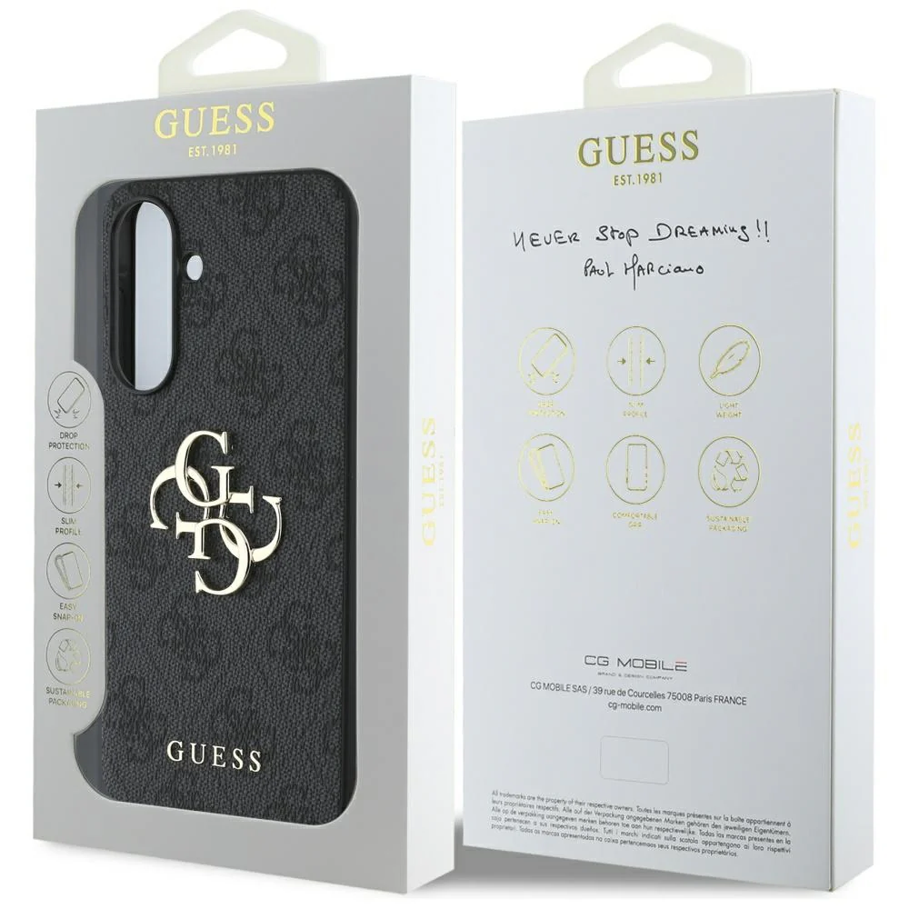 Case for Samsung Galaxy A36 A366, Guess, 4G Big Logo, Black - Image 7