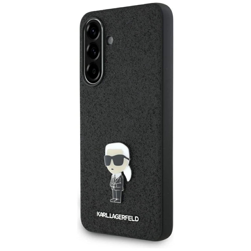 Case for Samsung Galaxy A36 A366, Karl Lagerfeld, Glitter Fixed Ikonik Karl, Black - Image 2
