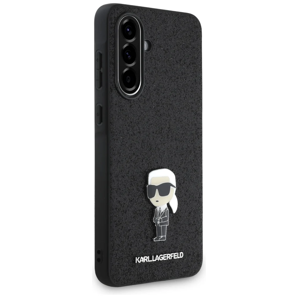 Case for Samsung Galaxy A36 A366, Karl Lagerfeld, Glitter Fixed Ikonik Karl, Black - Image 3