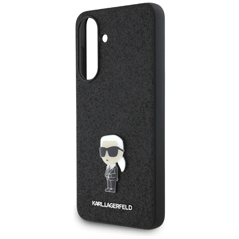 Case for Samsung Galaxy A36 A366, Karl Lagerfeld, Glitter Fixed Ikonik Karl, Black - Image 4