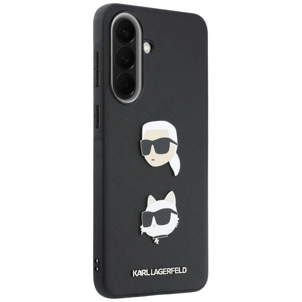 Case for Samsung Galaxy A37 5G, Karl Lagerfeld, Grained Karl & Choupette's Heads Pins and Logo, Black - Image 4