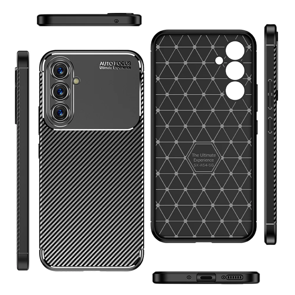 Case for Samsung Galaxy A54 A546, Techsuit, CarbonFiber, Black - Image 6