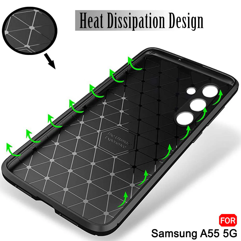 Case for Samsung Galaxy A55 5G A556, Techsuit, CarbonFiber, Black - Image 5