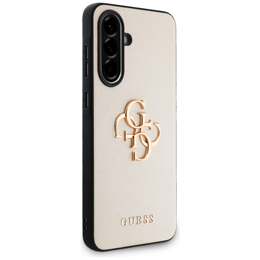 Case for Samsung Galaxy A56 A566, Guess, 4G Grained Big and Classic Logo, Beige - Image 3