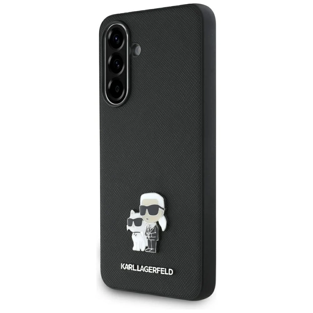 Case for Samsung Galaxy A56 A566, Karl Lagerfeld, Saffiano Karl & Choupette Metal, Black - Image 3
