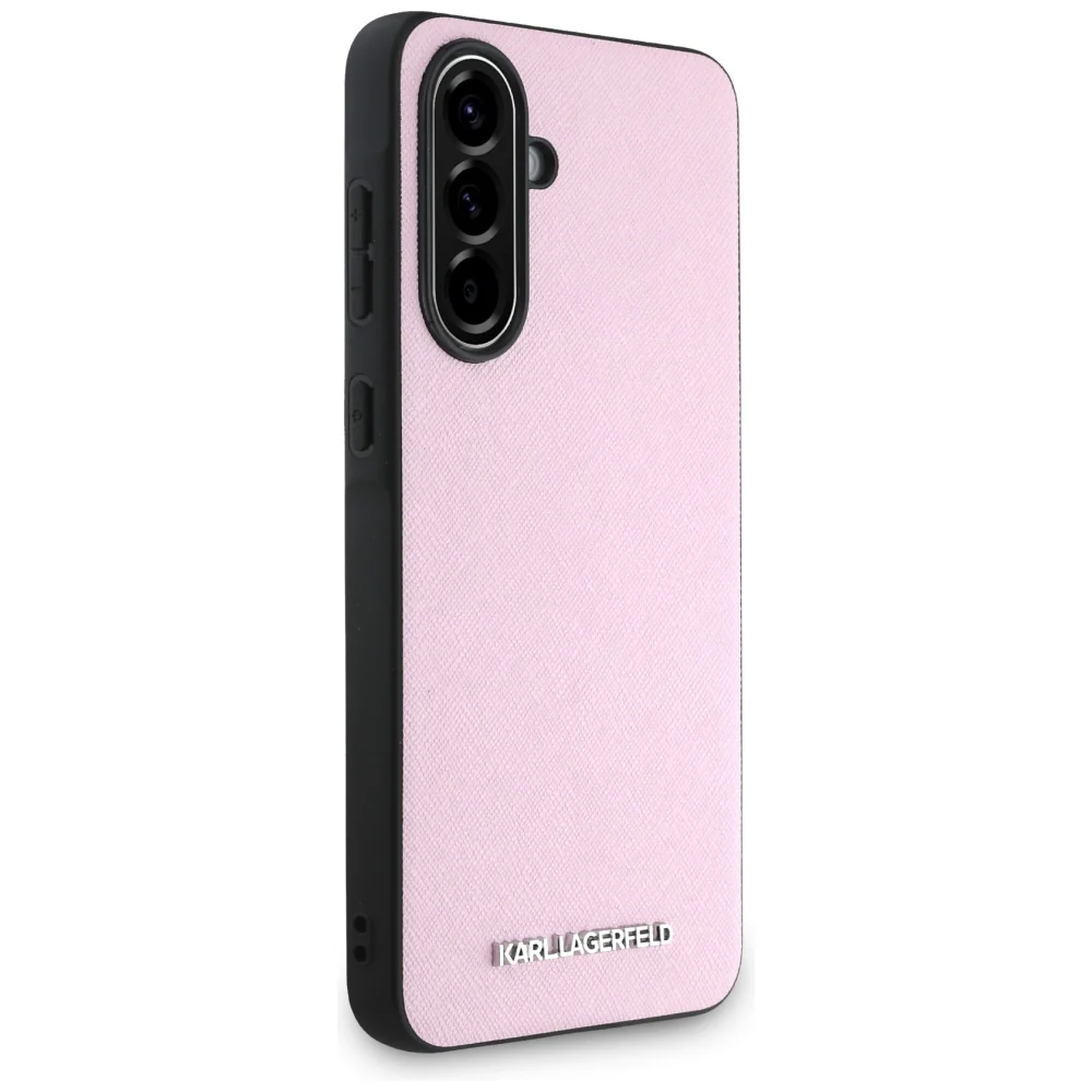 Case for Samsung Galaxy A56 A566, Karl Lagerfeld, Saffiano Metal Logo, Pink - Image 2