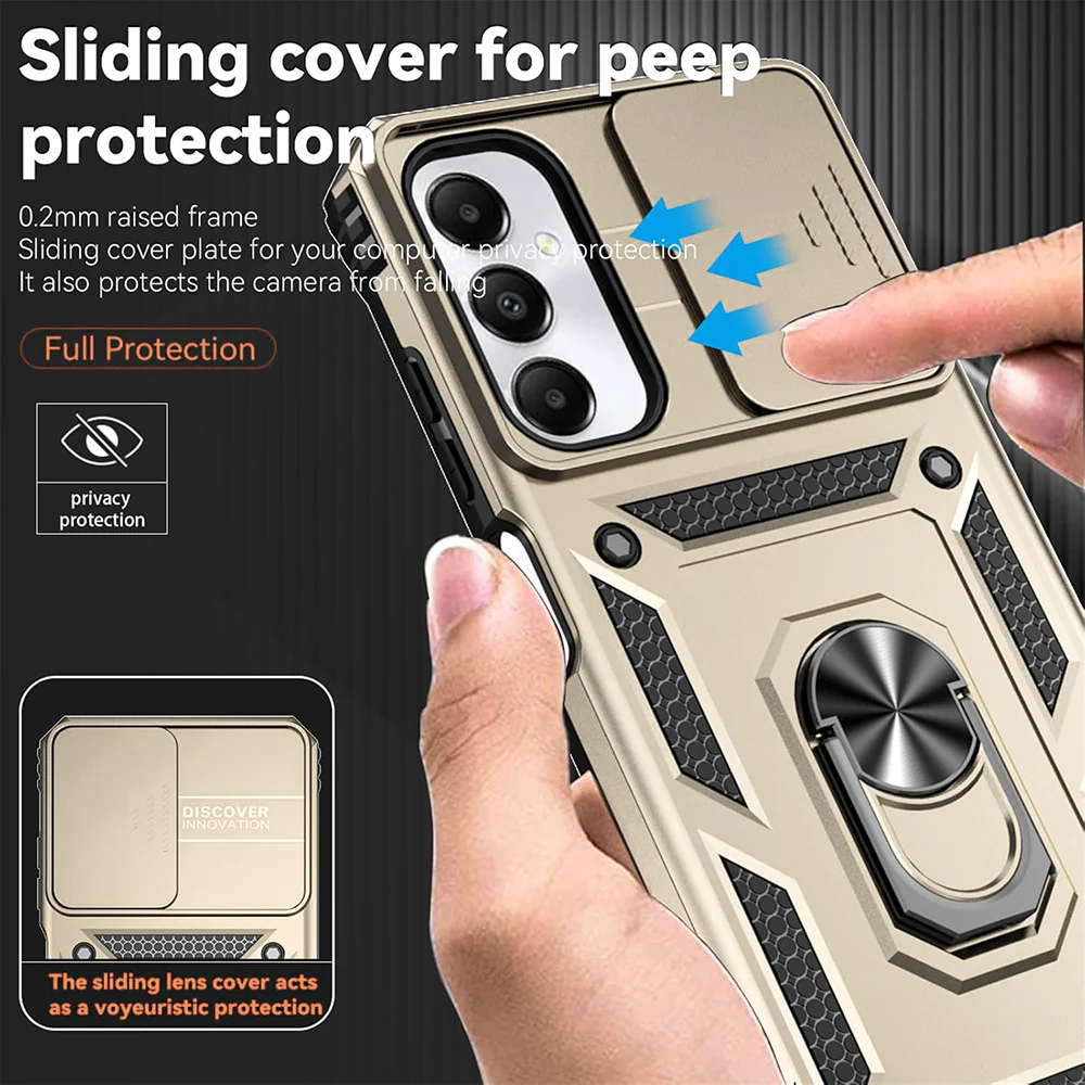 Case for Samsung Galaxy A56 A566, Techsuit, CamShield, Gold - Image 2