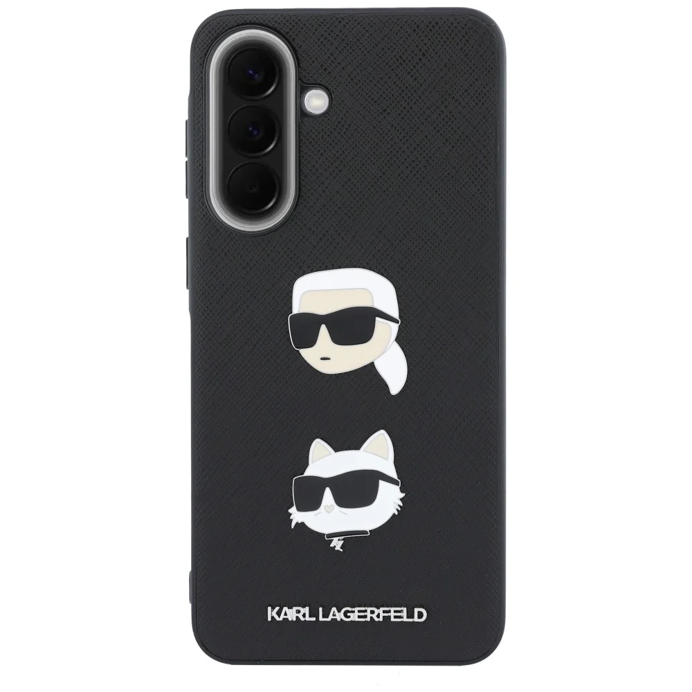 Case for Samsung Galaxy A57 5G, Karl Lagerfeld, Grained Karl & Choupette's Heads Pins and Logo, Black - Image 2