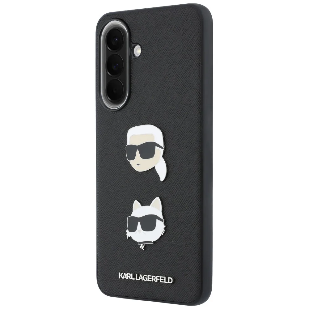 Case for Samsung Galaxy A57 5G, Karl Lagerfeld, Grained Karl & Choupette's Heads Pins and Logo, Black - Image 4