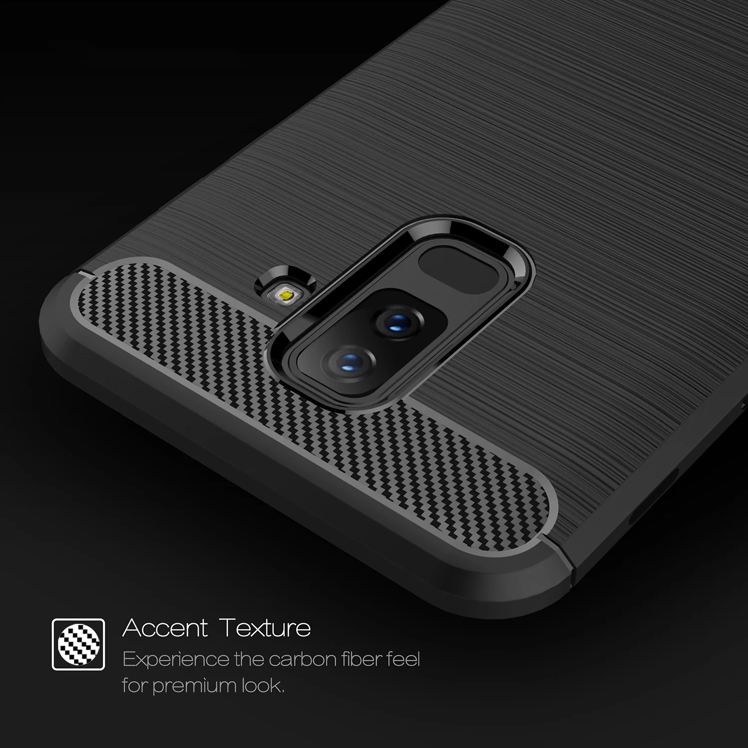 Case for Samsung Galaxy A6 Plus (2018) A605, Techsuit, Carbon, Black - Image 4