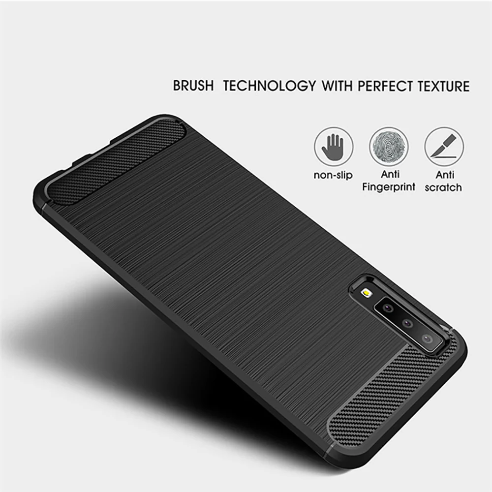 Case for Samsung Galaxy A7 (2018) A750, Techsuit, Carbon, Black - Image 2