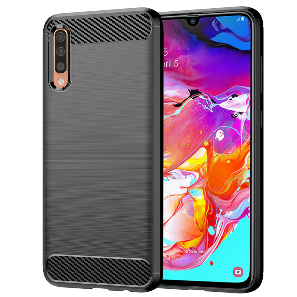 Case for Samsung Galaxy A70s A707 / A70 A705, Techsuit, Carbon, Black