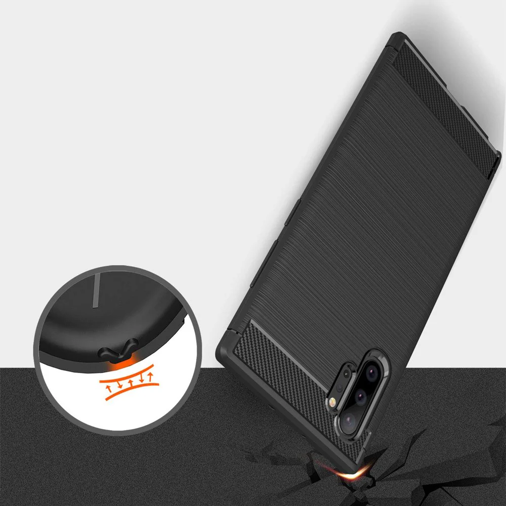 Case for Samsung Galaxy Note 10+ 5G N976 / Note 10+ N975, Techsuit, Carbon, Black - Image 2