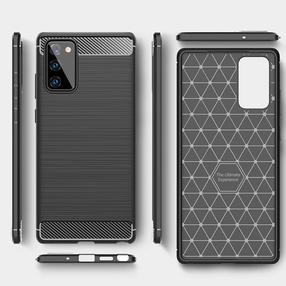 Case for Samsung Galaxy Note 20 5G N981 / Note 20 N980, Techsuit, Carbon, Black - Image 3