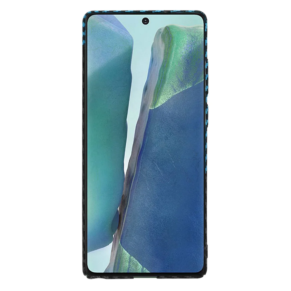 Case for Samsung Galaxy Note 20 5G N981 / Note 20 N980, Techsuit, Carbonite FiberShell, Black Blue - Image 2
