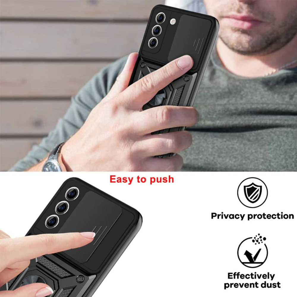 Case for Samsung Galaxy S21+ 5G G996, Techsuit, CamShield, Black - Image 6