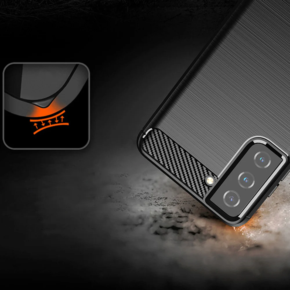 Case for Samsung Galaxy S21+ 5G G996, Techsuit, Carbon, Black - Image 4