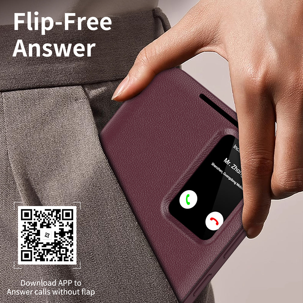 Case for Samsung Galaxy S22 5G S901, Techsuit, SmartView, Burgundy - Image 3
