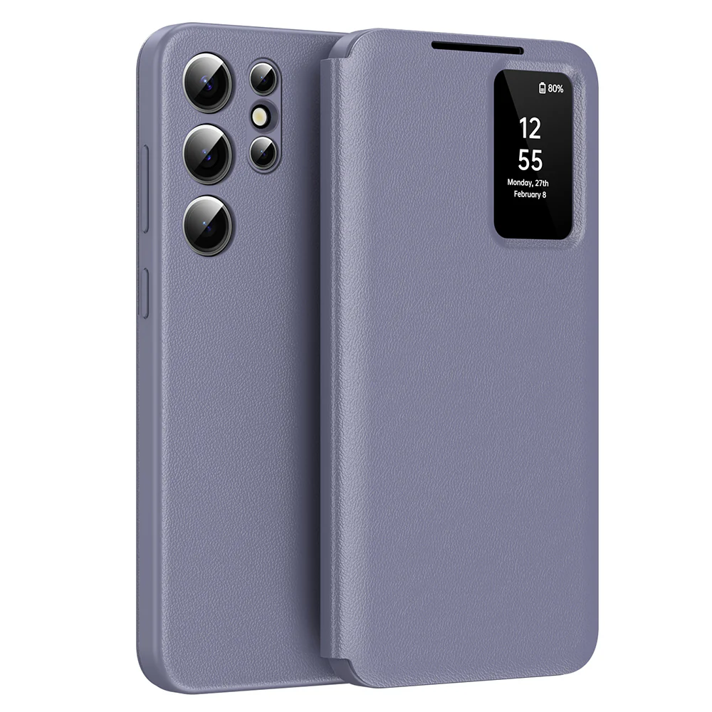 Case for Samsung Galaxy S22 Ultra 5G S908, Techsuit, SmartView, Purple