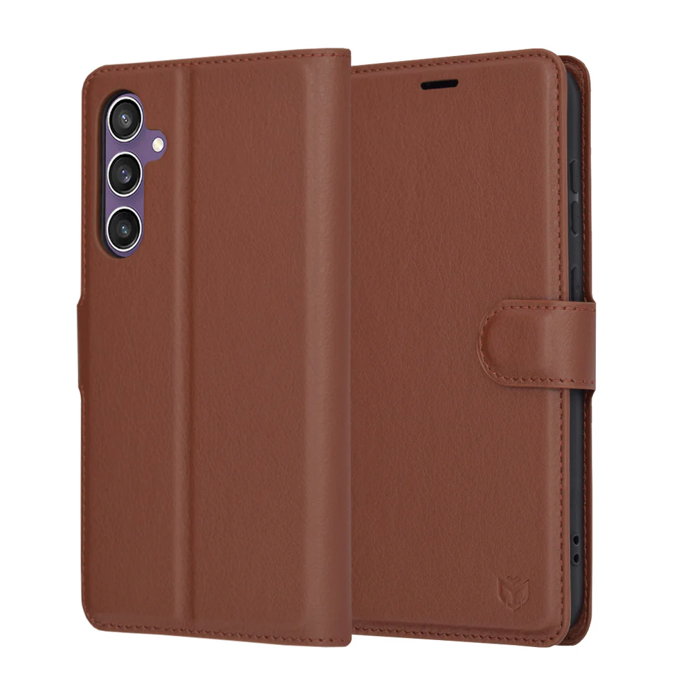 Case for Samsung Galaxy S23 FE S711, Techsuit, Leather Folio, Brown