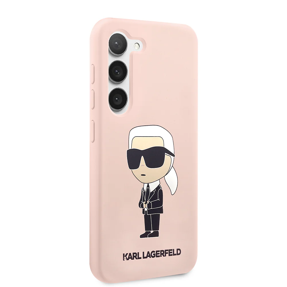 Case for Samsung Galaxy S23+ S916, Karl Lagerfeld, Ikonik Karl Silicone, Pink - Image 3