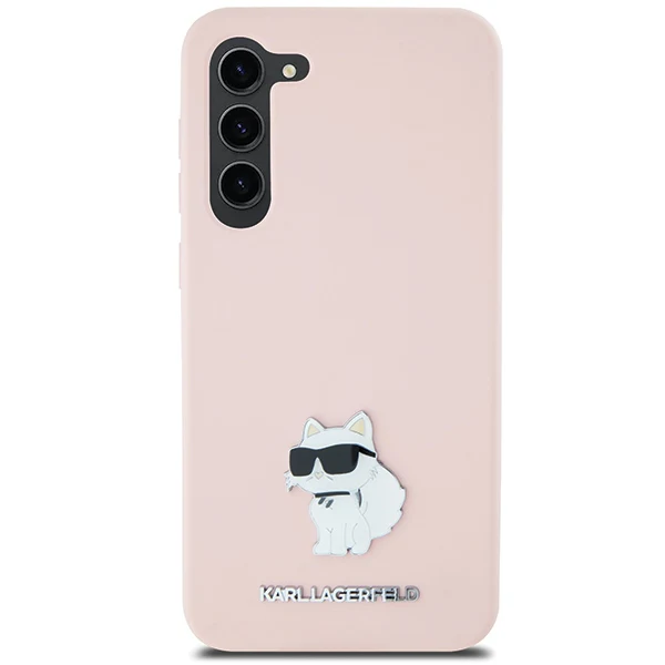 Case for Samsung Galaxy S23+ S916, Karl Lagerfeld, Silicone Choupette Metal, Pink - Image 3