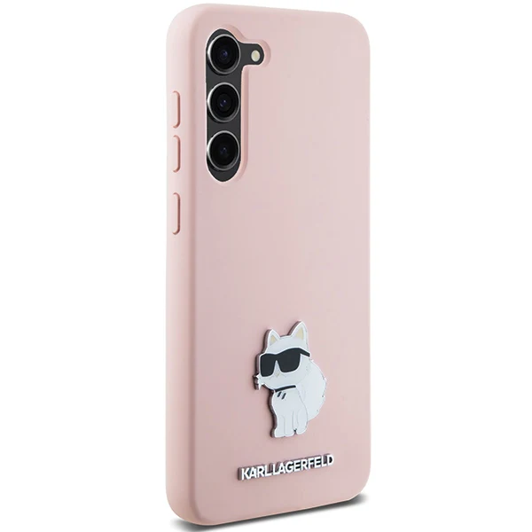 Case for Samsung Galaxy S23+ S916, Karl Lagerfeld, Silicone Choupette Metal, Pink - Image 5
