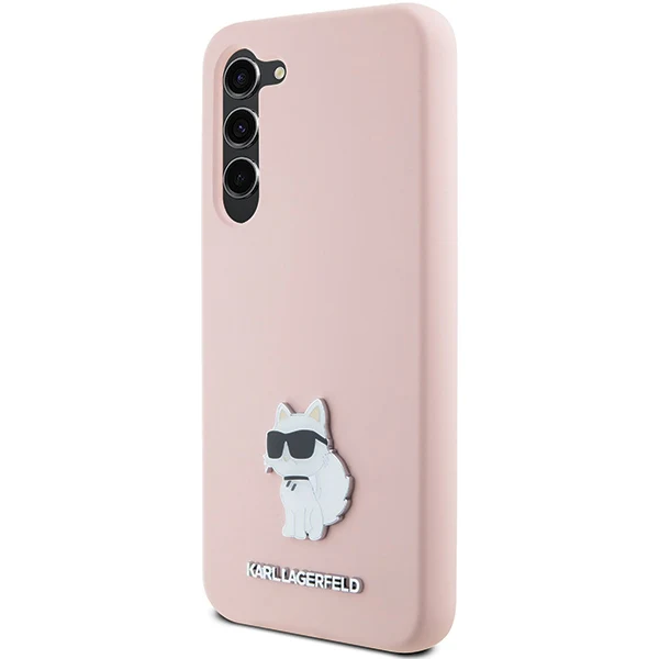 Case for Samsung Galaxy S23+ S916, Karl Lagerfeld, Silicone Choupette Metal, Pink - Image 7