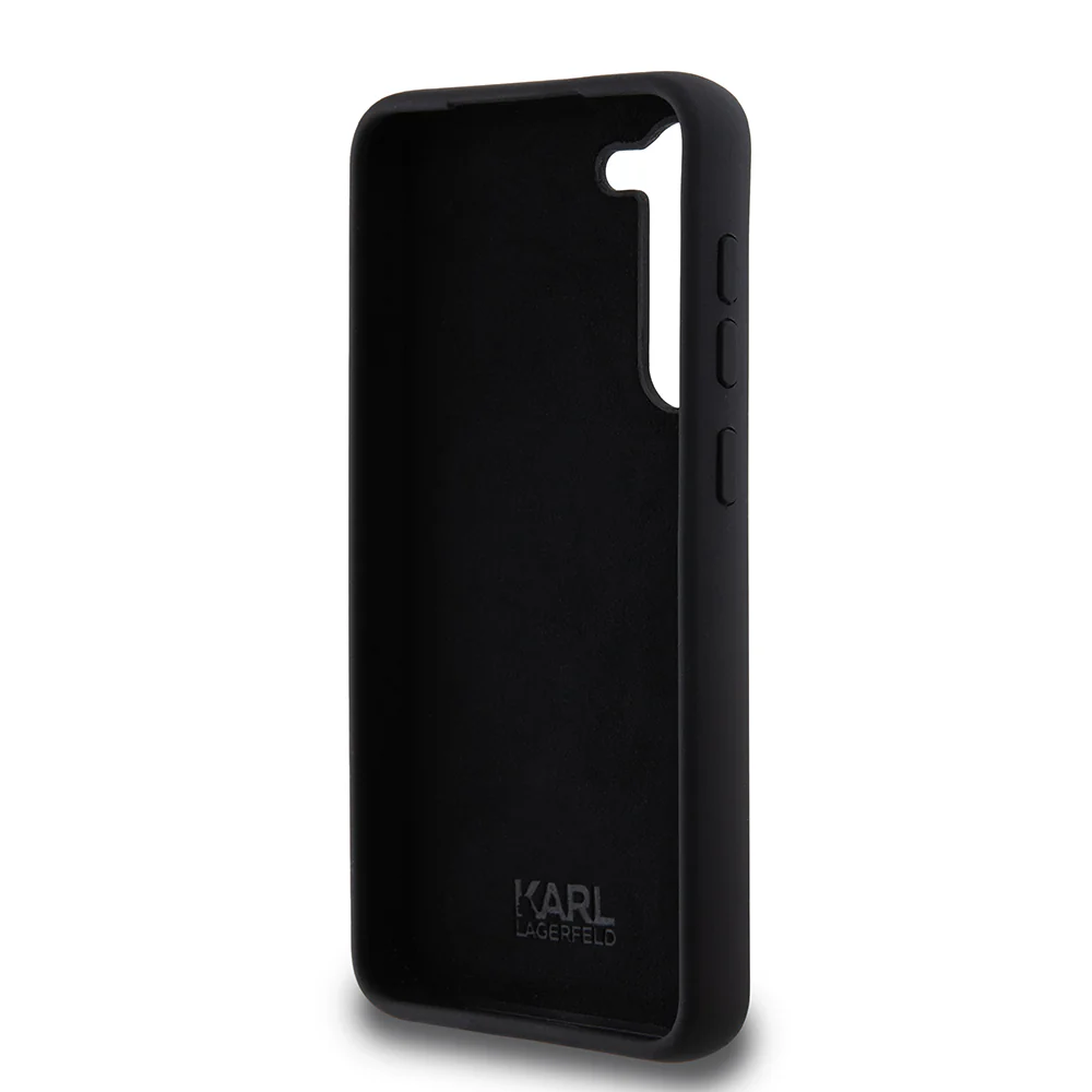 Case for Samsung Galaxy S23+ S916, Karl Lagerfeld, Silicone Karl & Choupette Metal, Black - Image 6