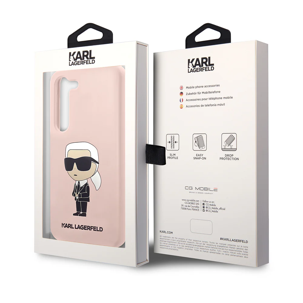 Case for Samsung Galaxy S23 S911, Karl Lagerfeld, Ikonik Karl Silicone, Pink - Image 7