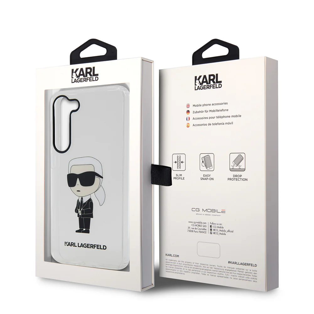Case for Samsung Galaxy S23 S911, Karl Lagerfeld, Ikonik Karl, Transparent - Image 8